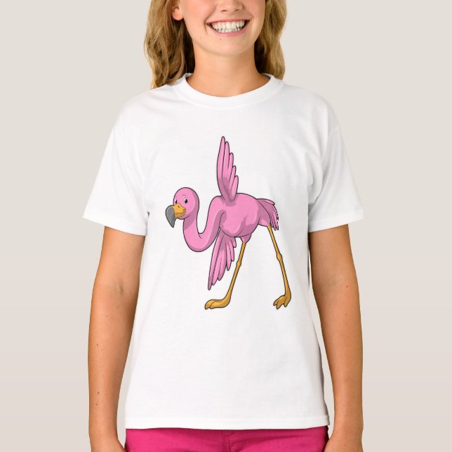 Flamingo bei der Yoga Stretching-Übung T-Shirt (Vorderseite)