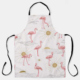 Flamingo bei Sonnenuntergang handgezogen nahtlos d Schürze