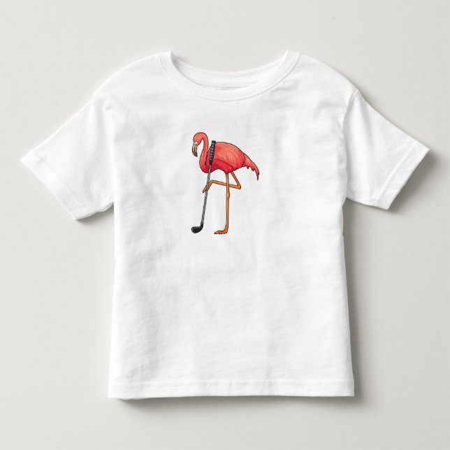 Flamingo beim Golf mit Golf Club Kleinkind T-shirt (Vorderseite)