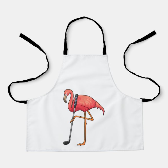 Flamingo beim Golf mit Golf Club Schürze (Vorderseite)