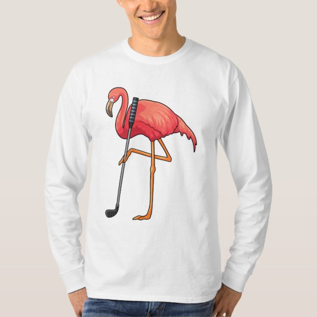 Flamingo beim Golf mit Golf Club T-Shirt (Vorderseite)
