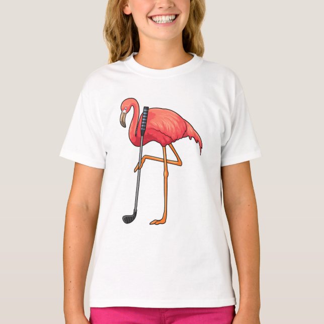 Flamingo beim Golf mit Golf Club T-Shirt (Vorderseite)