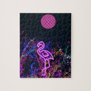 Flamingo beim Party des Tanzes. Puzzle
