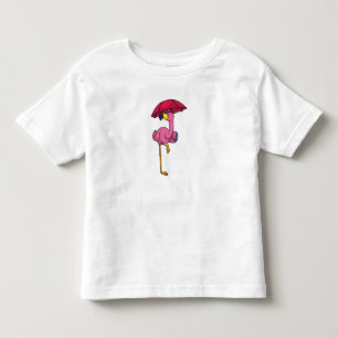 Flamingo beim Regen mit Regenschirm Kleinkind T-shirt