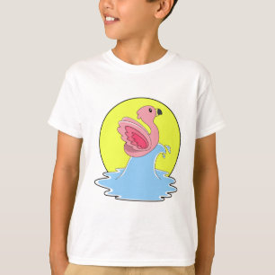 Flamingo beim Surfen im Wasser T-Shirt