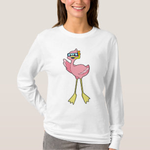 Flamingo beim Tauchen mit Schnorchel T-Shirt