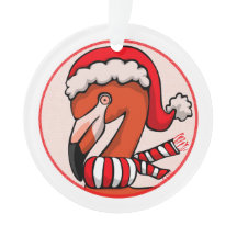 Flamingo Bells Weihnachtsakrylorische Ornamente