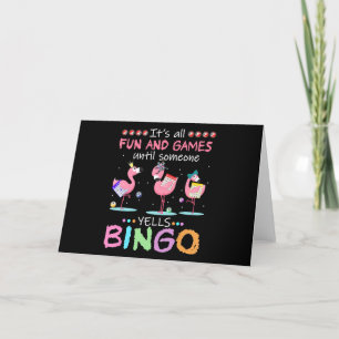 Flamingo  Bingo Funny Dankeskarte