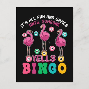 Flamingo Bingo Funny Postkarte