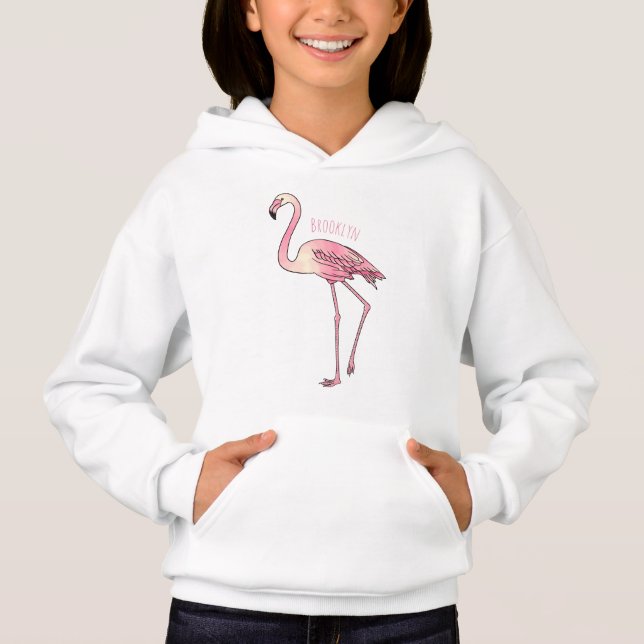 Flamingo bird cartoon illustration  (Devant)