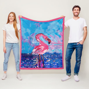 Flamingo Bird Fleecedecke