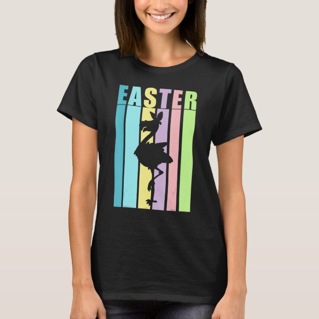 Flamingo Bird Happy Oaster Niedlich Funny Spring F T-Shirt (Vorderseite)