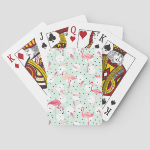 Flamingo Bird mit Federn Spielkarten
