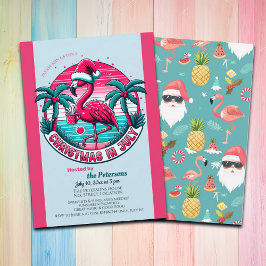 Flamingo Bird mit Hat Christmas im Juli Party Einladung