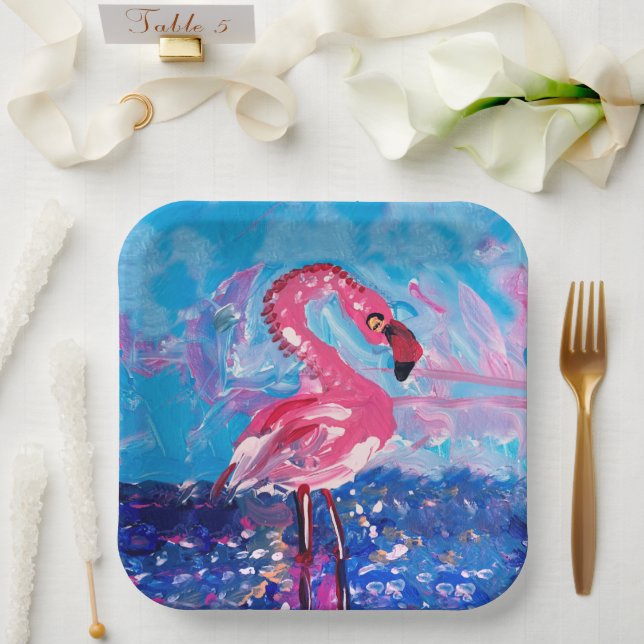 Flamingo Bird Pappteller (Hochzeit)