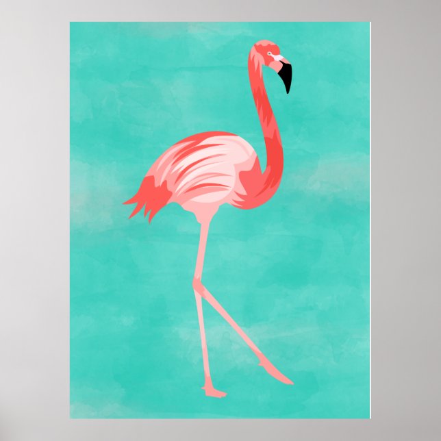Flamingo Bird Postcard Poster (Vorne)