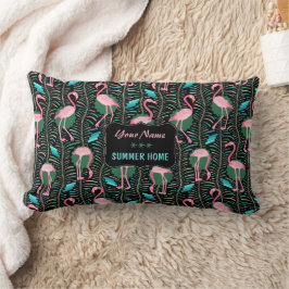 Flamingo Birds 20s Art Deco Ferns Summer Zuhause N Lendenkissen