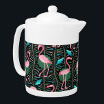 Flamingo Birds 20s Deko Ferns Pattern Black Green<br><div class="desc">Dieses elegante flamingo Vogelmuster dekorative Design ist im Retro-Stil der 20er Jahre im Art-Déco-Stil. Die hellrosa Flamingos-Erholung vor einem Hintergrund, der Farnfronten in fetten Farben und geometrische rechteckige Formen in aquamarin-grünen/türkisblauen Farbtönen umfasst, alles in einem schwarzen Hintergrund. Dieses originelle, stilvolle Design ist perfekt für jeden, der diese tropischen Tiere Liebe...</div>