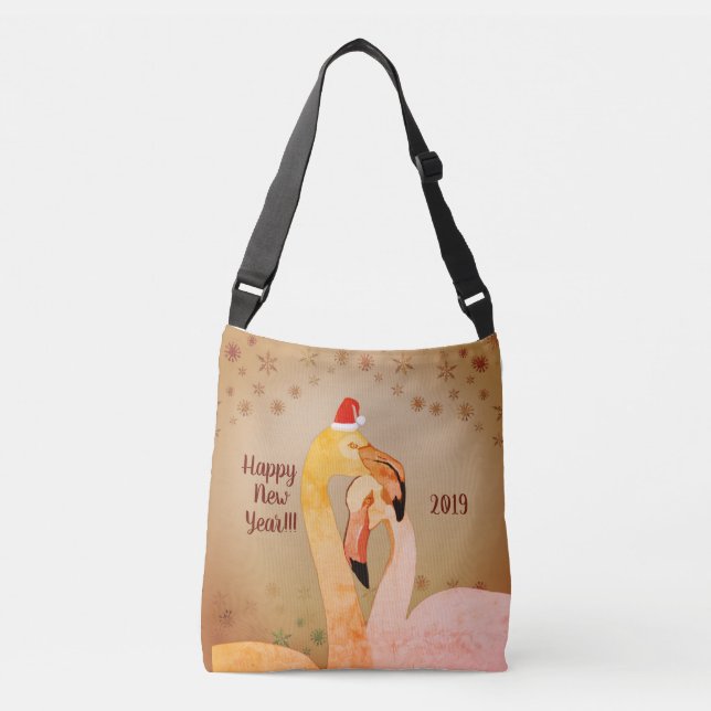Flamingo Birds Bag Tragetaschen Mit Langen Trägern (Vorderseite)