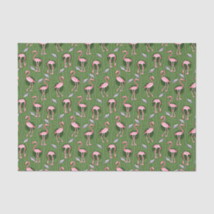 Flamingo Birds Muster 20s Deko Ferns Hübsch Green Seidenpapier