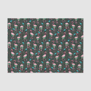 Flamingo Birds Muster 20s Deko Ferns Pink Black Seidenpapier