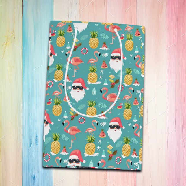 Flamingo Birds Weihnachten im Juli Party Mittlere Geschenktüte (Von Creator hochgeladen)