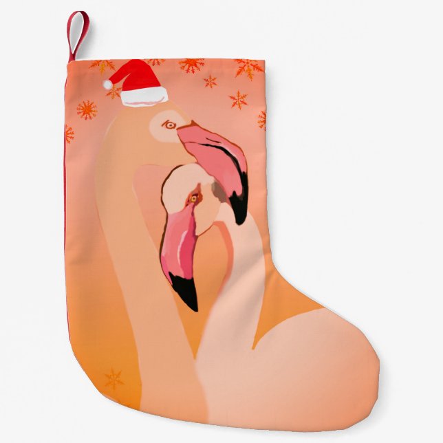 Flamingo Birds Weihnachtsfest Strumpf Kleiner Weihnachtsstrumpf (Vorderseite)