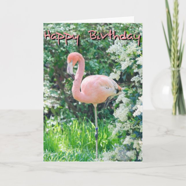 Flamingo Birthday Card Karte (Vorderseite)