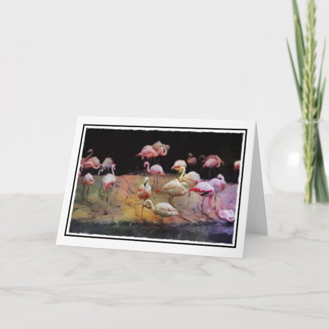 Flamingo Birthday Card Karte (Vorderseite)