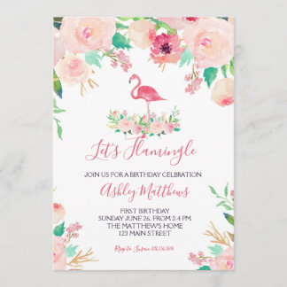 Flamingo Birthday Einladung, Flamingo Dusche Einladung