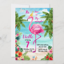 Flamingo Birthday Einladung, Flamingo Geburtstag Einladung