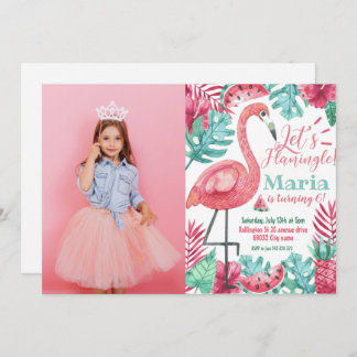 Flamingo Birthday Einladung Foto Flamingo