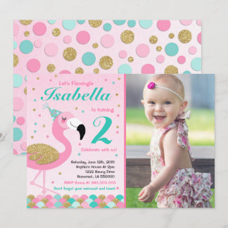 Flamingo Birthday Einladung Topical Pool Party