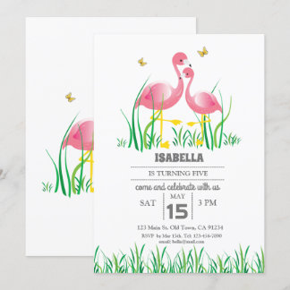 Flamingo Birthday Invite Einladung