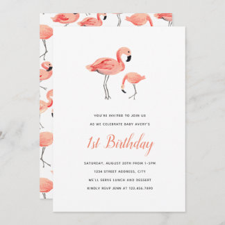 Flamingo Birthday Party Einladung