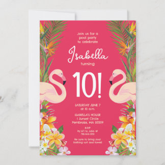 Flamingo Birthday Party Einladung