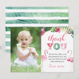 Flamingo Birthday Party Picture Dankeskarte