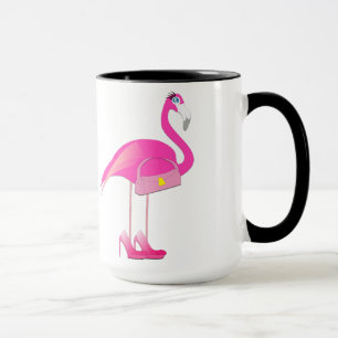 Flamingo Black 15 oz Ringer Tasse