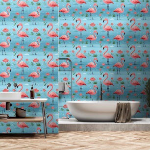 Flamingo Blue Water Pattern Tapete