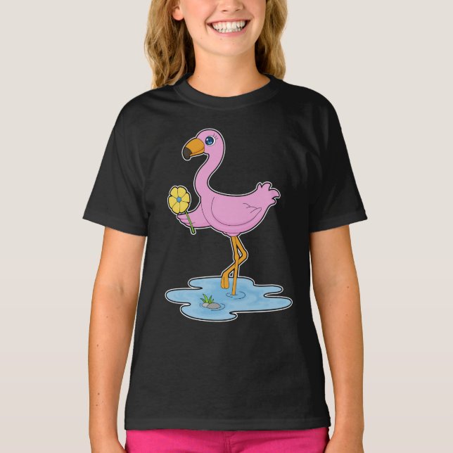 Flamingo-Blume T-Shirt (Vorderseite)