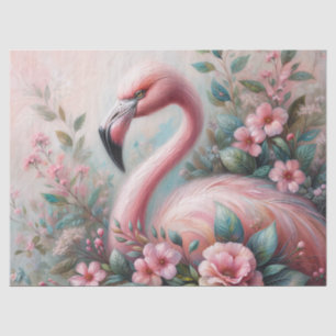 Flamingo-Blumen-Botanische Kunst Seidenpapier