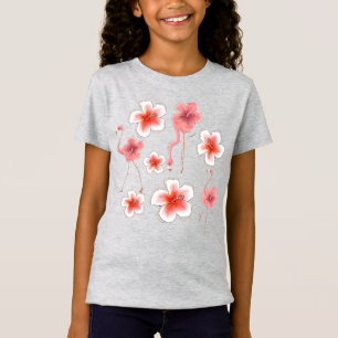 Flamingo Blumenmuster T-Shirt