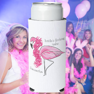 Flamingo Boa Bachelorette Flocking Tribe Custom Selters Dosenkühler