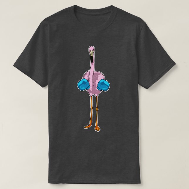 Flamingo Boxer Boxhandschuhe T-Shirt (Design vorne)
