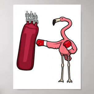 Flamingo Boxing Self Defense Hob Poster