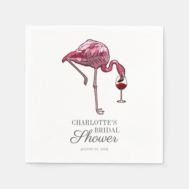Flamingo Brautparty Paper Serviette (Vorderseite)