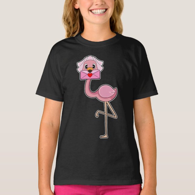 Flamingo Bride Letter Wedding T-Shirt (Vorderseite)