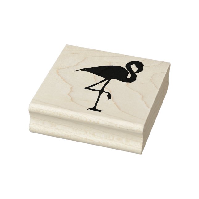 Flamingo - Briefmarke aus Holz Gummistempel (Stempel)