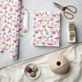 Flamingo Bunny Ears Geschenkpapier