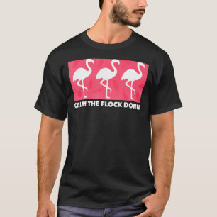 Flamingo Calm Flock Down Pink Bird Sommer T-Shirt
